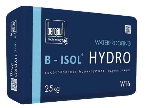 B-Isol HYDRO, 25 кг, Цементная обмазочная гидроизоляция, Bergauf