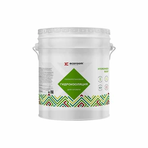 Гидроизоляция Ecoroom Hydroneed Roof, 10 кг, полиуретановая для кровли, ведро