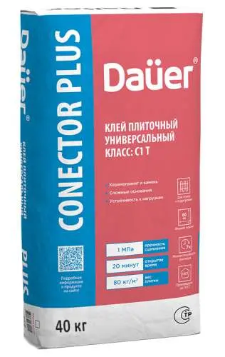 Conector Home Plus, 40 кг, Клей плиточный Универсальный C1, Dauer, мешок