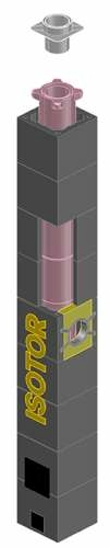 ISOTOR Комплект дымохода с плитой по месту, 5м Ø20см с плитой по месту, Schiedel