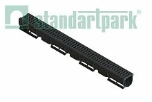 Лоток водоотводный пластиковый Spark 1 с пластиковой решеткой (комплект), 088081, класс А15, комплект, Стандартпарк