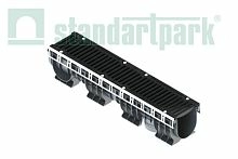 Лоток водоотводный пластиковый PolyMax Drive ЛВ-15.21.20-ПП c РВ щель. ВЧ кл.D (к-т) 0824004, класс D400, комплект, Стандартпарк