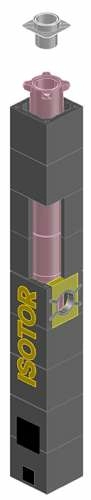 ISOTOR Комплект дымохода с плитой по месту, 4м Ø20см с плитой по месту, Schiedel