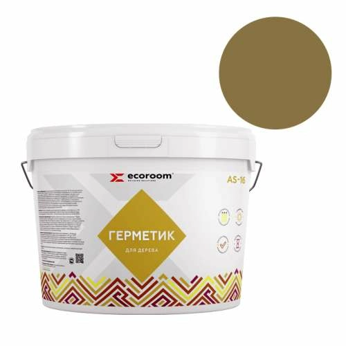 Герметик ECOROOM AS-16, 15 кг, дуб, для деревянного строения, ведро