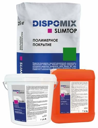 Покрытие полиуретан-цементное Slimtop 355CP, зелёный, 30,4 кг, Dispomix – ТСК Дипломат