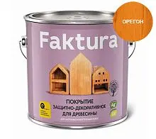 Покрытие FAKTURA защитно-декоративное для древесины орегон, ведро 2,5 л