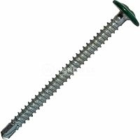 Саморез с прессшайбой со сверлом 4.2x50 мм RAL 6005 зеленый мох, 250 шт, Hardwex
