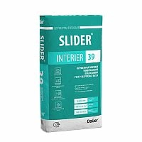 Slider Interier 39, 30 кг, Штукатурка гипсовая универсальная влагостойкая класс 90/2,0, ГОСТ Р 58279, Dauer, мешок