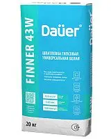 Шпатлевка гипсовая выравнивающая белая FINNER INTER 43W, мешок 20 кг