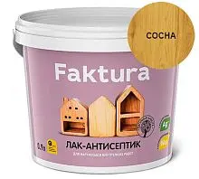 Лак-антисептик FAKTURA сосна, ведро 0,9 л
