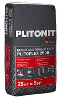 Белый эластичный клей для укладки крупноформатного керамогранита PLITONIT PLITOFLEX 2500, 25 кг