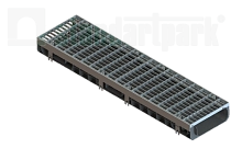Лоток водоотводный пластиковый PolyMax Drive ЛВ-20.26.08-ПП на защелках c РВ щель ВЧ кл.D (к-т) 085134Z, класс D400, комплект, Стандартпарк