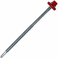 Саморез для сэндвич-панелей 6.3/5.5x185 мм RUSPERT (SILVER GREY), RAL 3020 транспортный красный, 20 шт, Hardwex