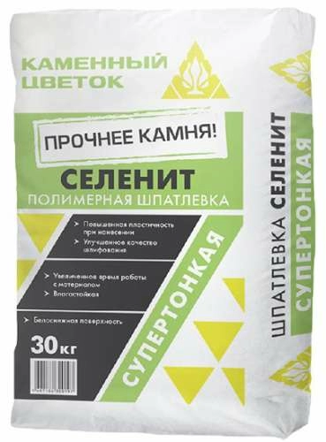 Шпатлёвка полимерная СЕЛЕНИТ, белая, Каменный цветок, 30 кг – ТСК Дипломат