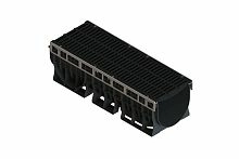 Лоток водоотводный пластиковый с щелевой чугунной решеткой PolyMax Drive ЛВ-30.36.51-ПП В с РВ щель ВЧ 0877034-М, класс D400, комплект, Стандартпарк