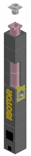 ISOTOR Комплект дымохода с плитой по месту, 11м Ø20см с плитой по месту, Schiedel
