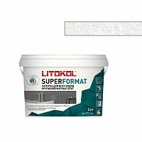 Затирка SUPERFORMAT, 2 кг, Белый, Для всех видов крупноформатных плит, Litokol, ведро – ТСК Дипломат