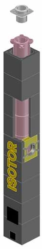 ISOTOR Комплект дымохода с плитой по месту, 4м Ø16см с плитой по месту, Schiedel