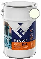 Грунт-эмаль FAKTOR на ржавчину 3 в 1 белая, барабан 20 кг