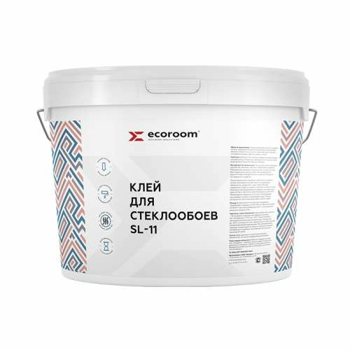 Ecoroom SL-11, клей для стеклообоев акриловый, 10 кг, ведро – ТСК Дипломат