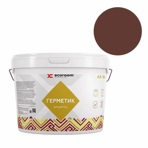 Герметик ECOROOM AS-16, 7 кг, тик, для деревянного строения, ведро