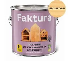 Покрытие FAKTURA защитно-декоративное для древесины бесцветное, ведро 2,5 л