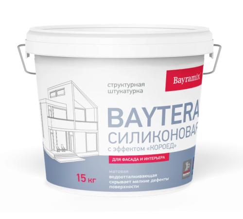 Bayramix Baytera Силиконовая штукатурка с эффектом короед, крупная фракция 3 мм, 15 кг