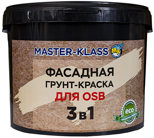 Фасадная грунт-краска для OSB 3 в 1, 14 кг