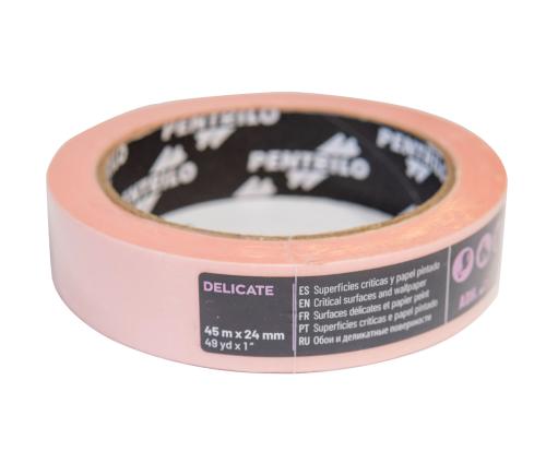 Лента малярная PENTRILO розовая Delicate 45 м х 24 мм, деликатная для малярных работ