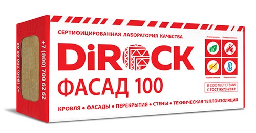 Минеральная вата DiRock Фасад 145 (1000х600х110 мм) 2 шт (1,2 м2, 0,132 м3) в упаковке – ТСК Дипломат