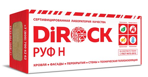 Минеральная вата DiRock Руф Н (1000х600х170 мм) 1 шт (0,6 м2, 0,102 м3) в упаковке – ТСК Дипломат