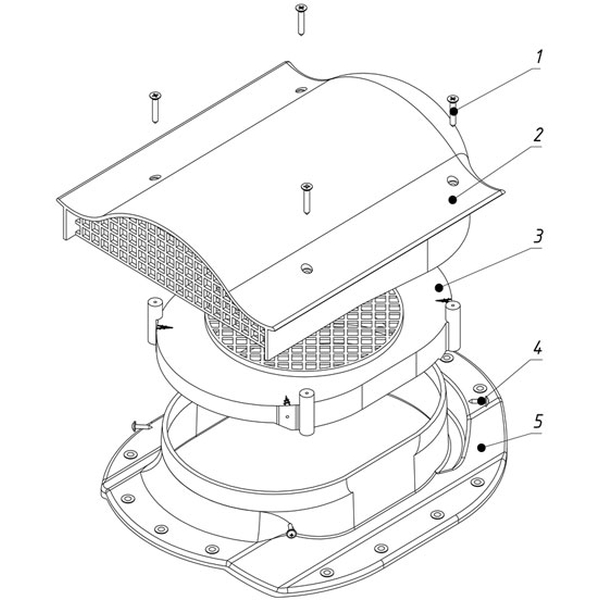 Аэратор кровельный TP-88/K красный