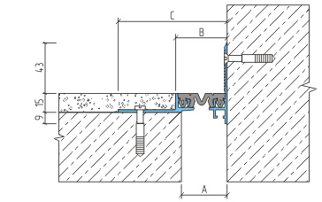 Деформационный шов тип ДШВ-15-УГЛ/035, Аквабарьер