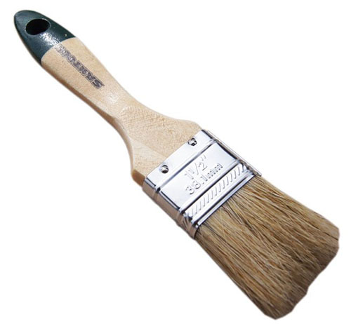 Кисть плоская с натуральной щетиной и деревянной ручкой 1,5", серия ЕВРО – ТСК Дипломат