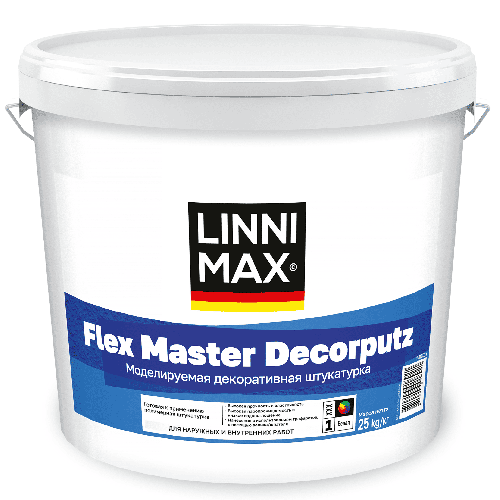 Штукатурка декоративная акриловая для внутренних и наружных работ LINNIMAX Flex Master Decorputz / Флекс Мастер Декопутц База 3, 25 кг