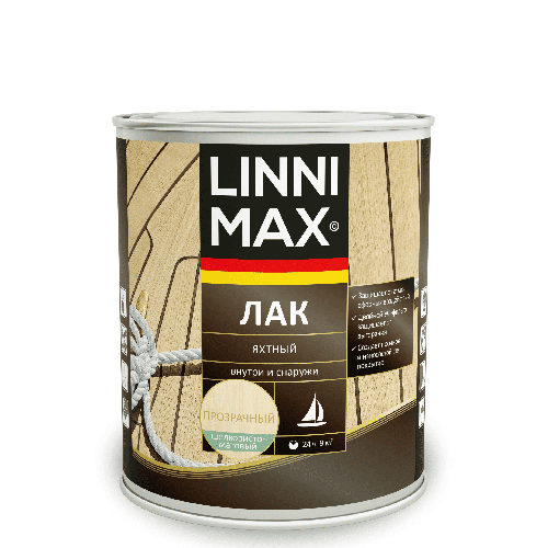 Лак алкидно-уретановый LINNIMAX Лак Яхтный шелковисто-матовый 2,5 л
