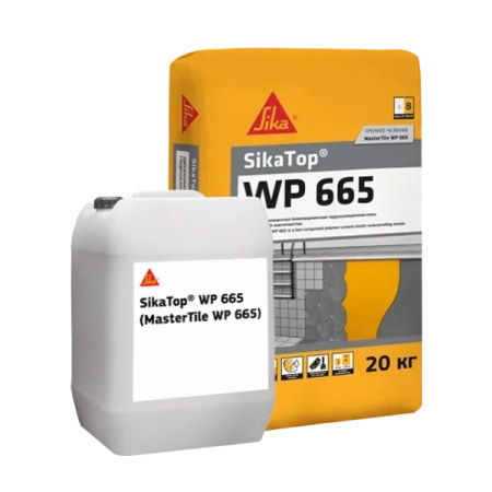 Двухкомпонентная высокоэластичная полимерцементная гидроизоляционная смесь SikaTop® WP 665 компонент А, мешок 20 кг