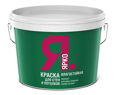 Краска ЯРКО для стен и потолков белая влагостойкая, ведро 28 кг