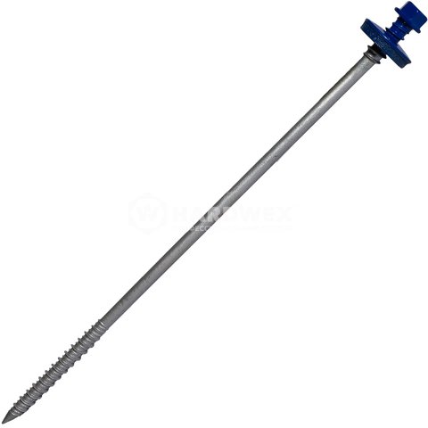Шурупы для крепления сэндвич-панелей 7.0/6.3x210 мм RUSPERT (SILVER GREY), RAL 5002 ультрамарин, 20 шт, Hardwex