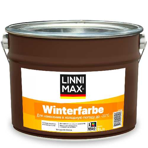 Краска органорастворимая для наружных работ LINNIMAX Winterfarbe / ВинтерФарбе База 1, 9 л