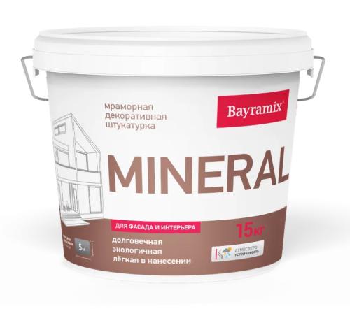 Bayramix Mineral Декоративная мраморная штукатурка крупная фракция 1,2-1,5 мм, 15 кг