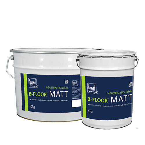 B-Floor Matt, 15 кг, Двухкомпонентный полиуретановый светостойкий матовый лак, Bergauf