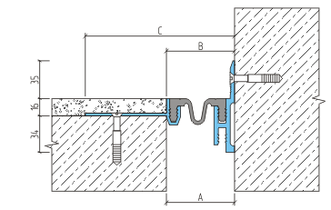 Деформационный шов тип ДШКА-50-УГЛ/060