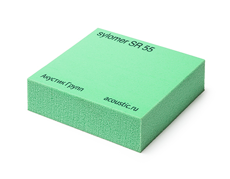 Эластомер Sylomer SR 55, зеленый, лист 1200 х 1500 х 25 мм, Acoustic Group