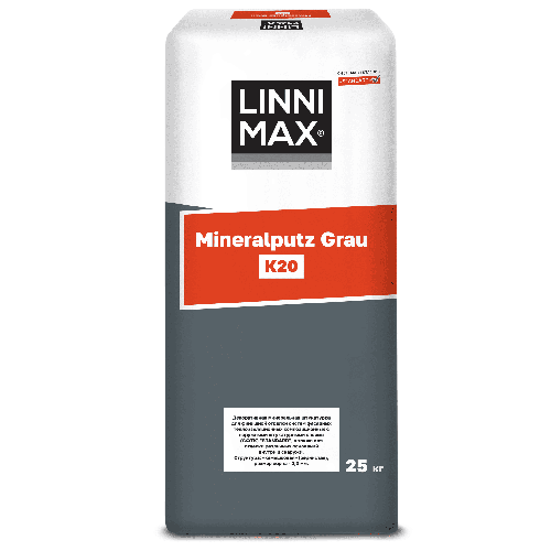 Декоративный штукатурный состав LINNIMAX Mineralputz Grau K30 / Минералпутц Грау K30, 25 кг