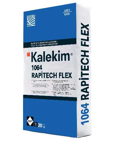 Быстросхватывающийся эластичный клеевой состав (C2FT S1) 1064 Rapitech Flex Серый 20 кг, Kalekim