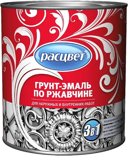 Грунт-эмаль 3 в 1 серая 2,7 кг, Расцвет