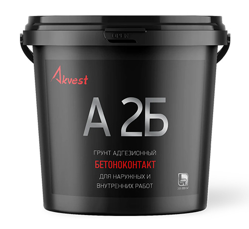 Бетоноконтакт грунтовка адгезионная для наружных и внутренних работ А 2 Б, 2,8 кг, Аквест
