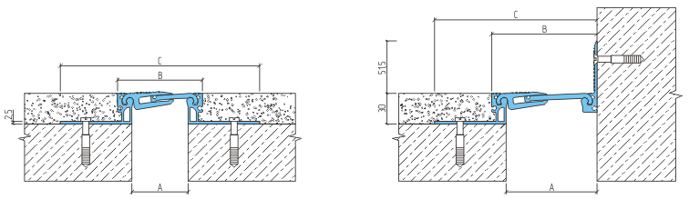 Деформационный шов ДША.Т-30 - УГЛ/090, Аквабарьер