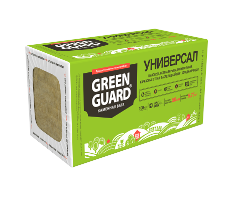 Минвата GreenGuard УНИВЕРСАЛ 1200x600x50 мм 8 плит (5,76 м2, 0,288 м3) в упаковке – ТСК Дипломат